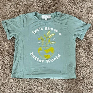 EUC Girls Society & Stitch cropped t-shirt, Size M.